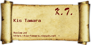 Kis Tamara névjegykártya